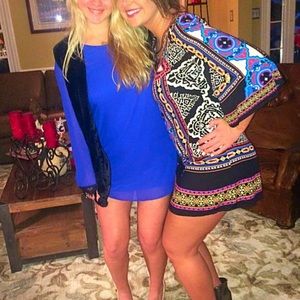 Long bell sleeved mini dress!